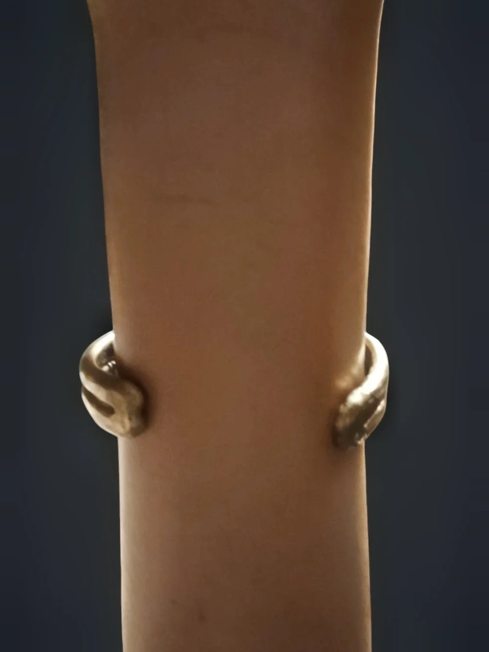 Sculptural Gold Tone V-Accent Cuff Bracelet - Picture 7 of 10